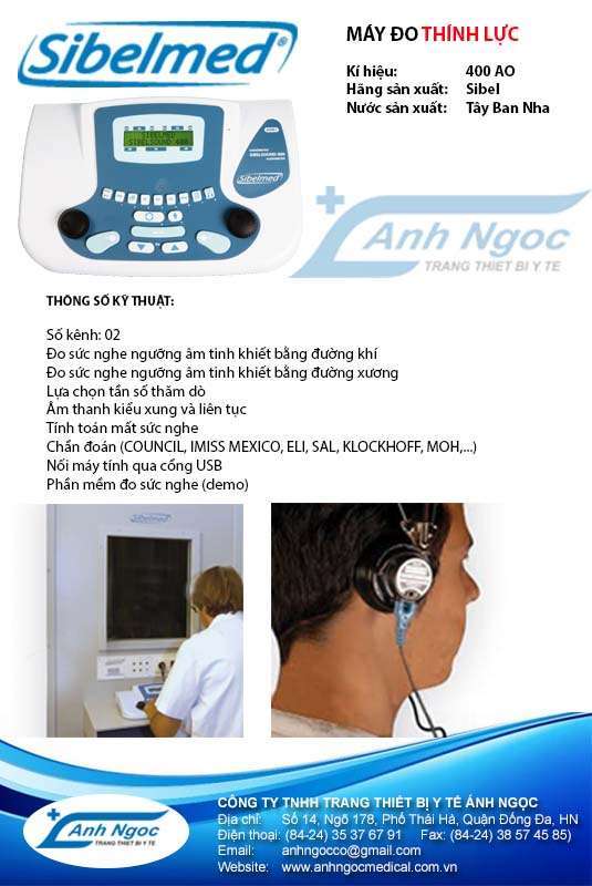 SP Sibel May do thinh luc 400AO Máy đo thính lực Sibel - Top 2 dòng Khám thính lực